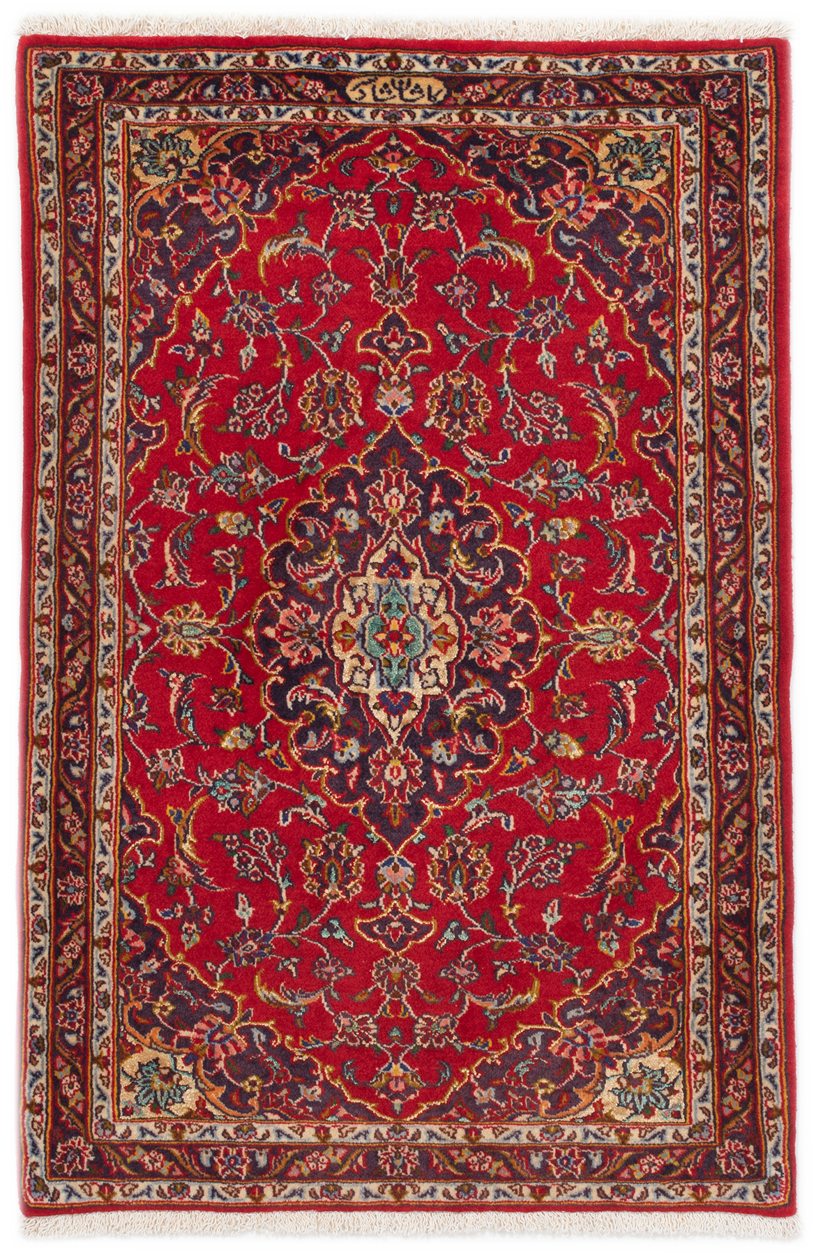 Oriental Kashan Perserteppich in Rot