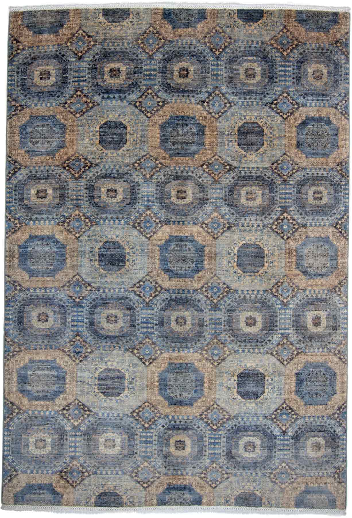 Rug Modern 3x2 Pattern Blue Gray