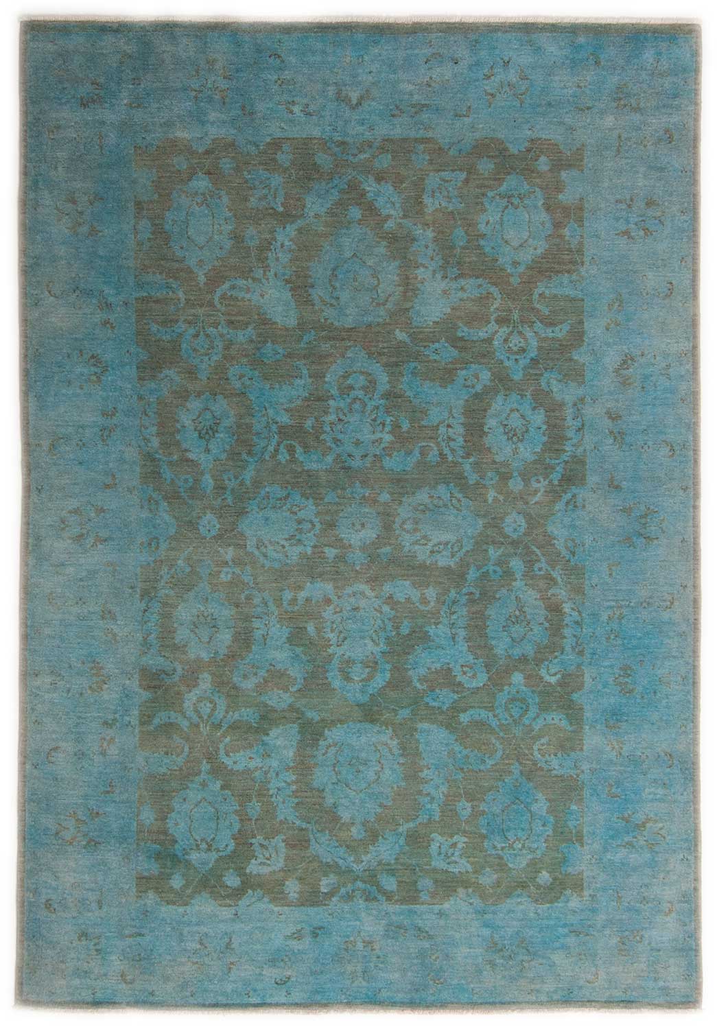 Teppich Blau Grün Türkis Handgeknüpft