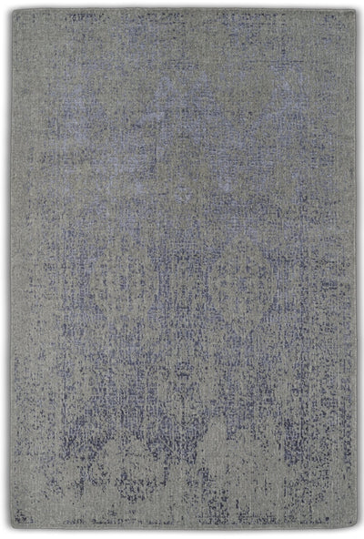 Moderner Grauer Teppich Wolle Viskose