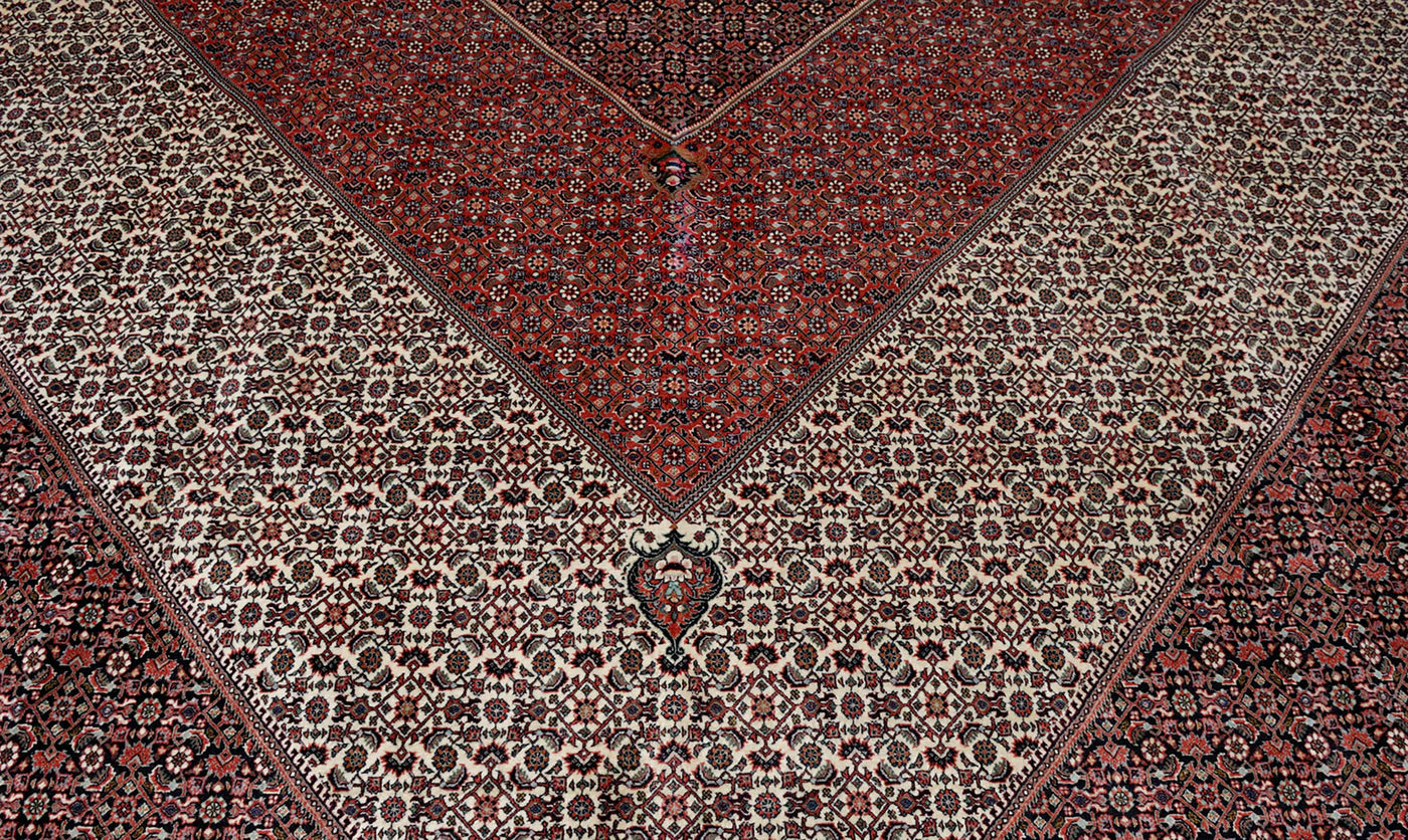 Tapis Dorient Bidjar 143x91 Marron Foncé/Rouille (Laine/Soie Perse/Iran Noué à l Tapis Dorient Bidjar 143x91 Marron Foncé/Rouille (Laine/Soie Perse/Iran Noué à l